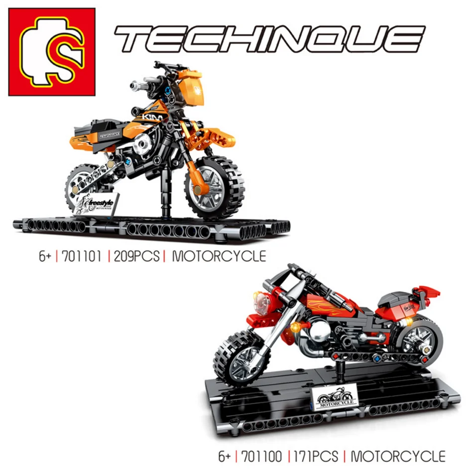 

HOT 209Pcs Technic Motorcycle Exploiture Model Harley Vehicle Building Bricks Block Set Toy Gift Compatible With 701101 701100