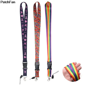 

A3215 3pcs/Set Patchfan Rainbow Buckle Strap Neck Lanyards for Safety For Mobile Phone USB ID Badge Holder Key for kids
