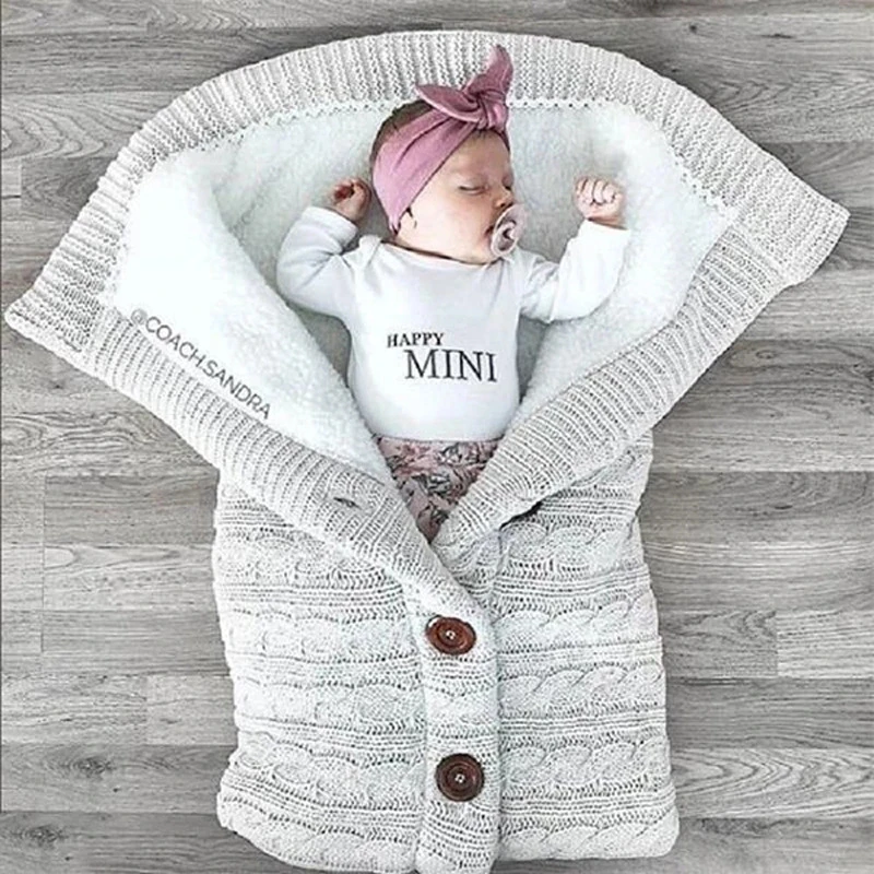 Manta cálida invierno para bebé, saco de dormir grueso de lana Polar cochecito infantil, de cama para recién envolvente|Manta y manta envolvente| - AliExpress