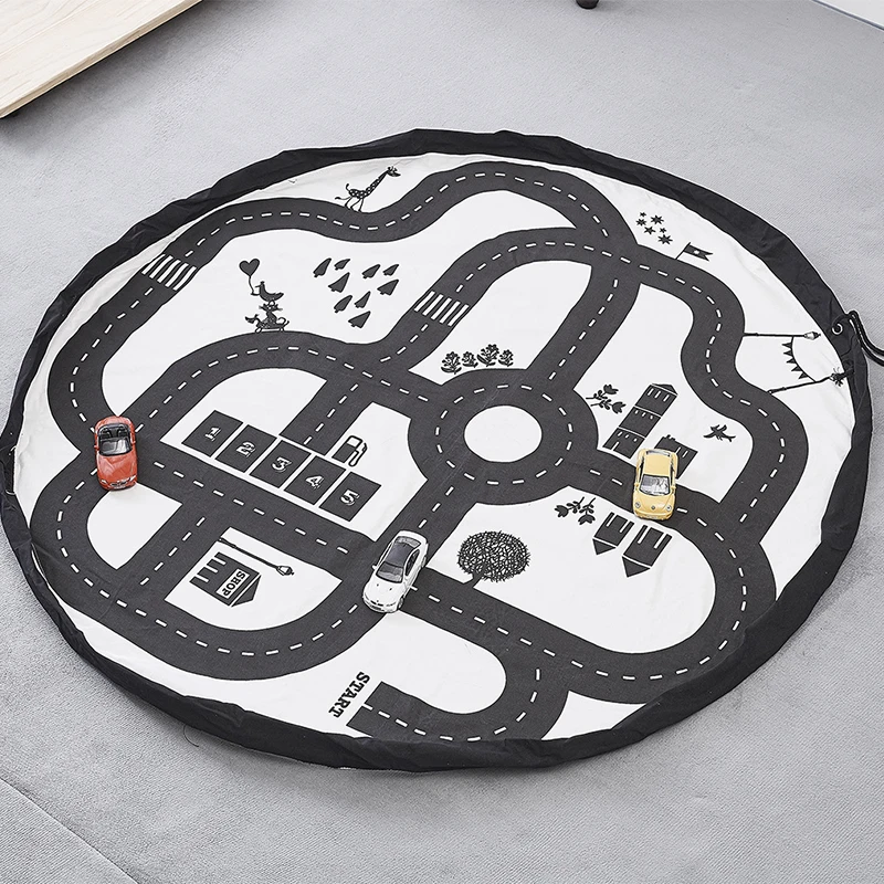 140 см детский игровой коврик с дорожкой, хлопковые коврики, сумки для хранения игрушек, коврик для мальчика, скандинавский популярный игровой коврик, детская комната для мальчиков
