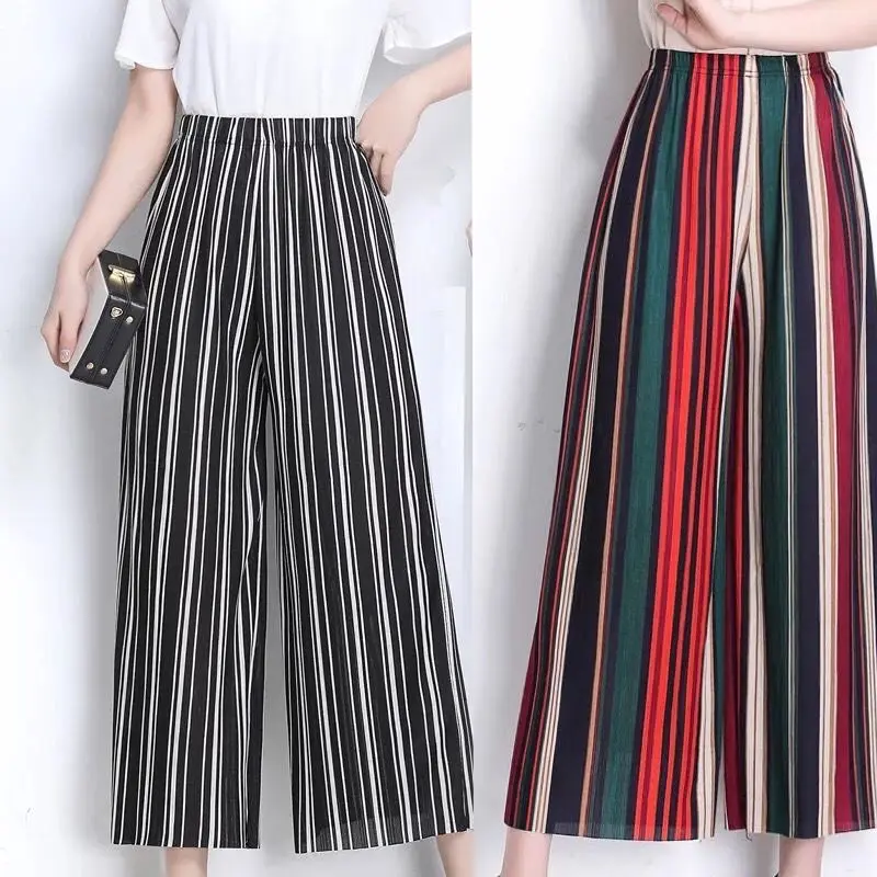 

Viscose Fiber Wide Leg Pants Large Size Pants High Waist Slim Straight-Leg Pants Flare Pants Pants Women