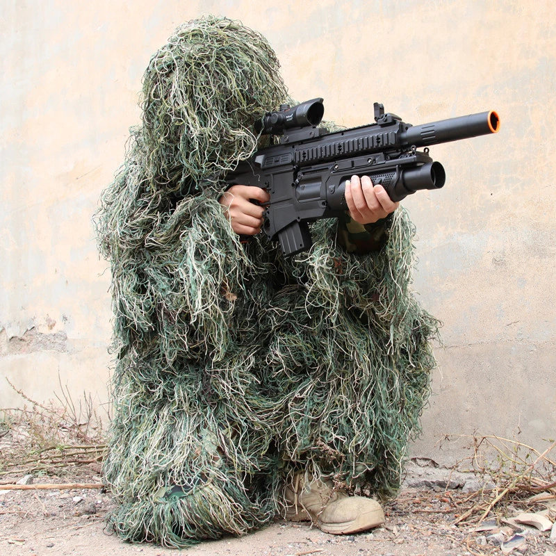 

Kids Camouflage Hunting Ghillie Suit Secretive Woodland Aerial Shooting Sniper Clothes Adults Military Jungle Invisibility