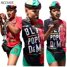 Contrast Color Patchwork Two Piece Set Letter Tee Short Sleeve Short Sets Women Active Streetwear Hippie Loose Casual Playsuits contrast tape letter print velvet tee