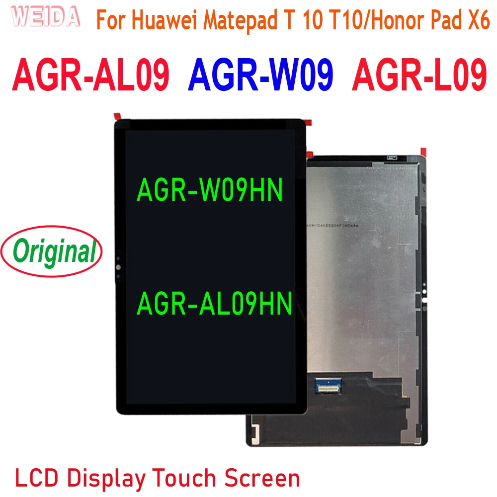 10.1 "Lcd Originale Per Huawei Matepad T 10 T10/Honor Pad X6 Agr-Al09 Agr-L09 Display Lcd Touch Screen Digitizer Assembly
