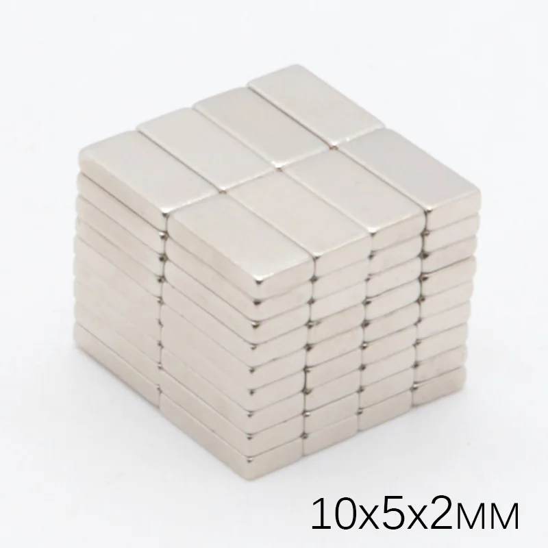 200 шт 10x5x2 мм N35 NdFeB маленький блок супер сильные неодимовые магниты 10*5*2 редкоземельные кубовидные мощные магнитные магниты