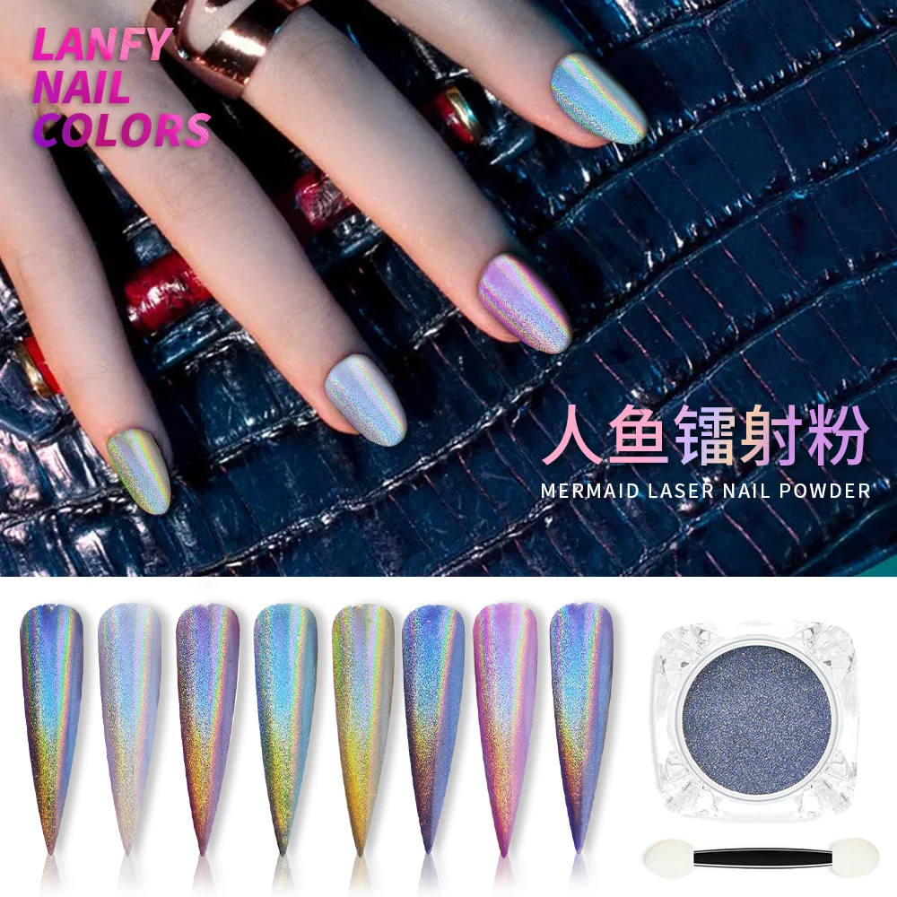 Manicure Laser Powder Magic Color Powder Explosive flash Peacock Powder ...