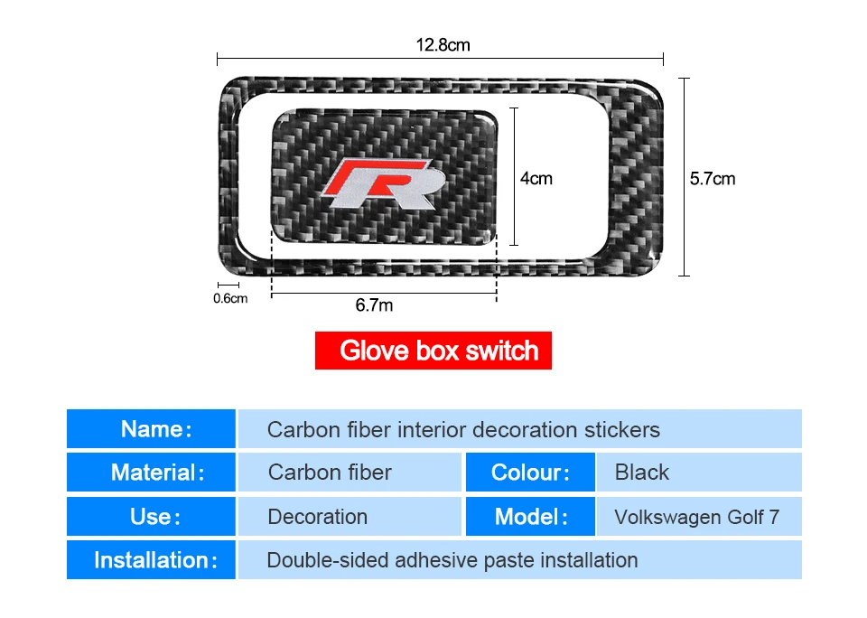 Для Volkswagen для Golf коробка для хранения из углеродного волокна декоративные наклейки Декоративные Чехлы- аксессуары для автомобиля