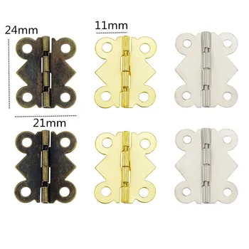 

10 Pcs 90/180 Degrees 24*21MM Butterfly Small Hinge Cabinet Hardware Accessories Lace Hinge Hinge Wooden Box