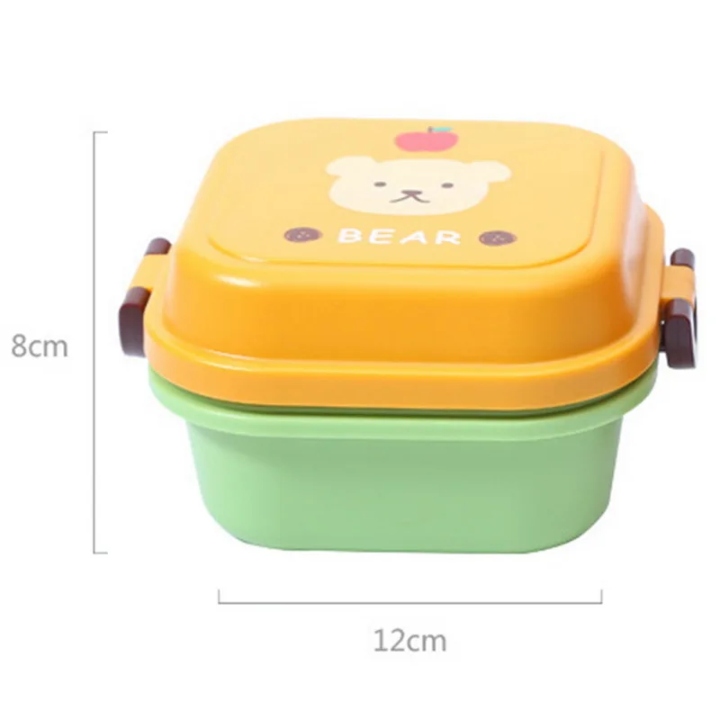 I 1Pcs Portble Plastic Kids Cute Owl Food Container Lunch Box PP Food Storage Box Portable Purple Pink and Blue 15.5x14x6.6cm - Цвет: I