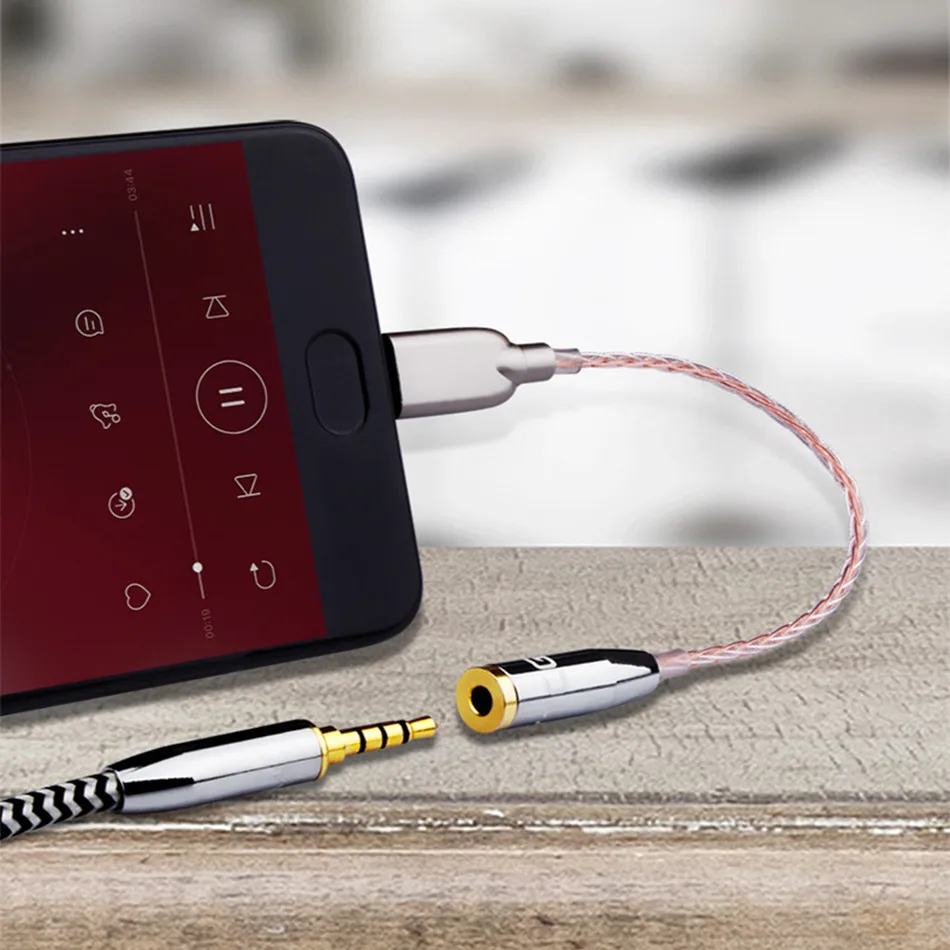 Type C To 3 5mm Jack Headphones Adapter USB C To 3 5mm OTG For Huawei mate 10 P20 pro Xiaomi Mi 6 8 6X Mix 2s AUX Cable YS 123