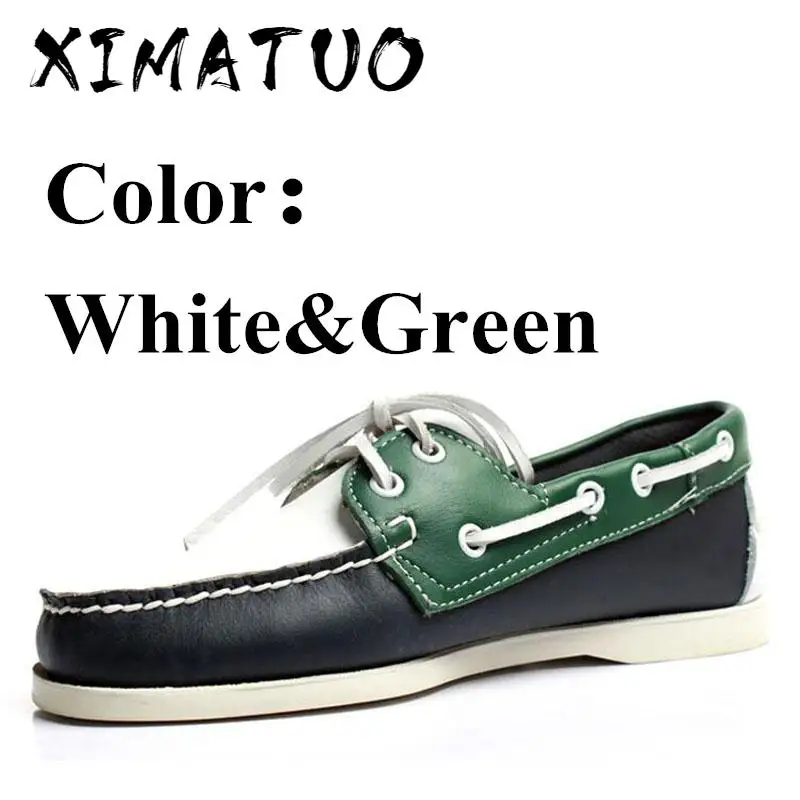 Mens Casual Genuine Leather Docksides Deck Lace Up Moccain Boat Loafers Shoes Driving Fashion Unisex Plus Size Handmade shoes
