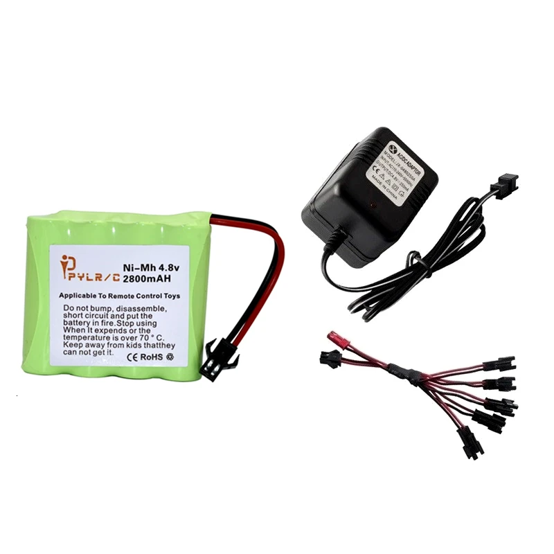 4,8 v 2800mah Ni-MH аккумулятор и зарядное устройство для радиоуправляемых игрушек, автомобилей танков, роботов, пушки 2800mah AA 4,8 v перезаряжаемый аккумулятор для радиоуправляемых лодок - Цвет: Красный