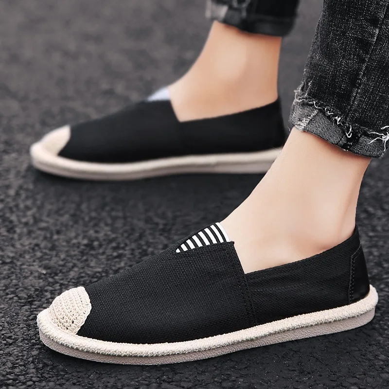 

Summer Old Beijing Leisure Cloth Shoes Summer Breathable Flax Fisherman MEN'S Canvas Shoes a Pedal Lazy Trendy Shoes Deodorizing