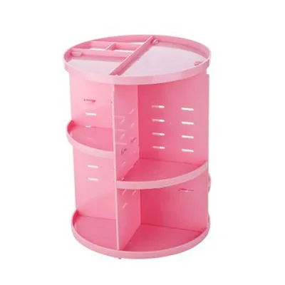 pink YiCleaner вращающийся на 360 градусов стеллаж для хранения пластмассовый органайзер для ювелирных изделий держатель для хранения кистей съемная коробка - Цвет: pink