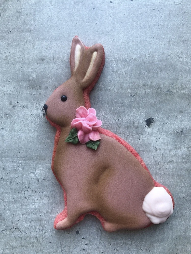 KENIAO Spring Easter Rabbit Cookie Cutter 7.8*12.4cm Woodland Animal Biscuit Fondant Bread Sandwich Stainless Steel Cooki Mold