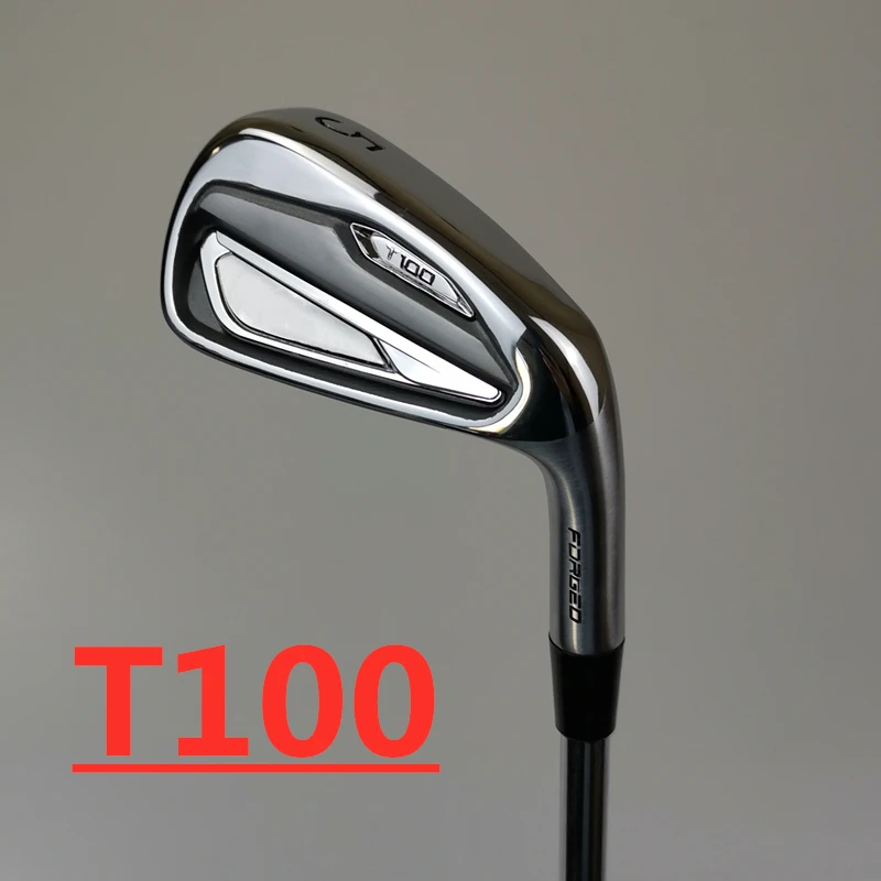 Новые клюшки для гольфа T100 набор утюгов для гольфа кованые утюги для гольфа 3-9P(8 шт.) R/S гибкий стальной/графитовый Вал с головкой