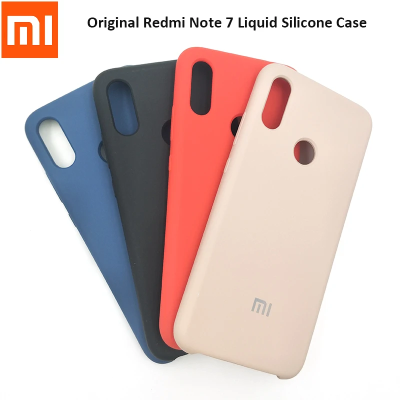 Original Xiaomi Redmi Note 7 Liquid Silicone Back Case Smooth-Touch Soft Silky Shell Protection Cover For with Logo | Мобильные