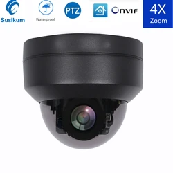2mp ao ar livre ptz câmera ip luz das estrelas cor cheia dia e visão noturna 4x zoom motorizado dome câmera de segurança ip poe 1080p