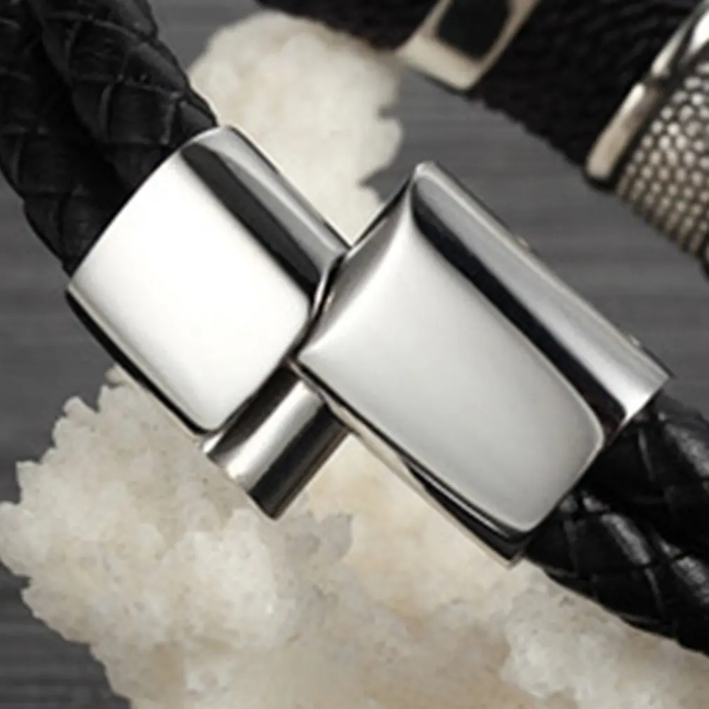 Мода модный мужской браслет обратный кожанный браслет pulseira feminina bileklik горячая Распродажа unsix браслет