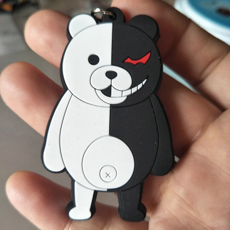 Игра Danganronpa: триггер счастливый хаос брелок мягкий резиновый мультфильм фигурка медведь брелок для девочек фанатов лучшие ювелирные аксессуары подарок