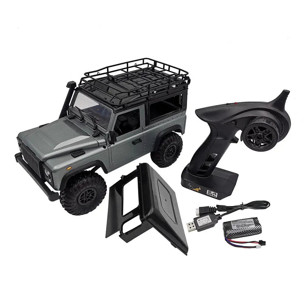 LeadingStar MN-99S 1/12 2,4G 4WD Rc автомобиль с поворотным сигналом светодиодный светильник 2 корпуса багажник на крышу гусеничный монстр грузовик RTR игрушка - Цвет: gray 1B