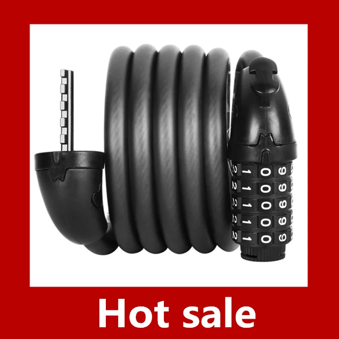 

Замок велосипедный спиральный со стальным тросом, 5 значений, 1200 х12 мм