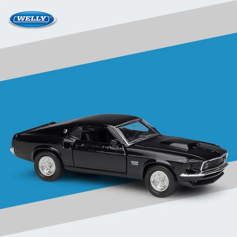 WELLY 1:36 Масштаб 1969 Ford Mustang Boss 429 Коллекционная Игрушечная модель автомобиля