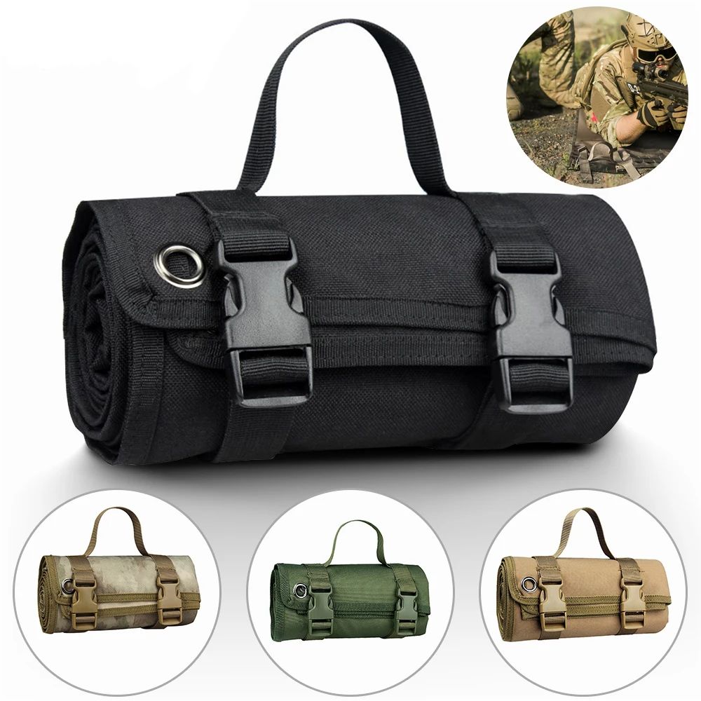 

Tactical Roll-Up Shooting Mat Waterproof Lightweight Nylon Cloth Outdoor Hunting Molle Non-padded Mat for Rifle Gun Shotgun
