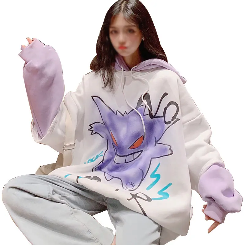  Hooded Sweatshirt Drawstring New Ladies Autumn Loose Thickening Plus Velvet Fake Two Coat Tops