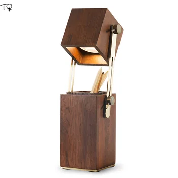 

Nordic Individual Thain Wood Pen Holder Table Lamp Warm Minimalist Desk Lights Home Decor Kids Room Reading Study Bedroom Lamp
