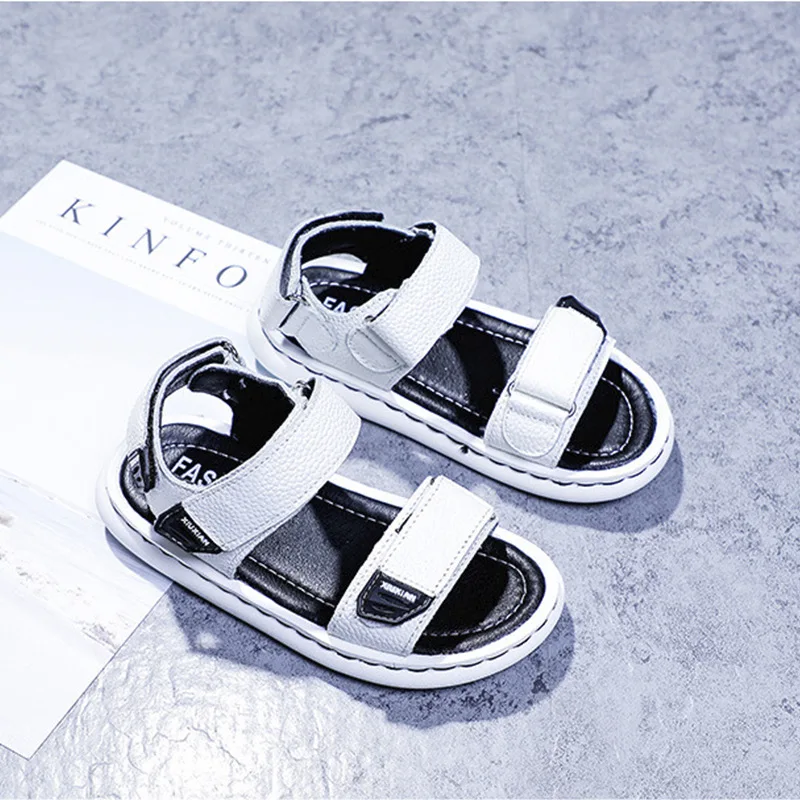 

BOY'S Leather Sandals 2019 New Style Korean-style Summer Big Boy Athletic Shoes Anti-slip Soft-Sole CHILDREN'S Shoes Fashion