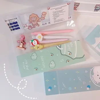 

Girl'S Heart Screening Room INS Wind Dull Polish Cute Pencil Case-DIY Adhesive Paper Young STUDENT'S Simple Plastic Pencil-box