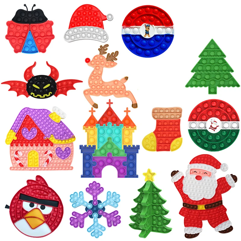 Игрушки-антистресс Bulbasaur Gengar Сквиртл Charizard Pikachu push pop it bubble игрушка-антистресс