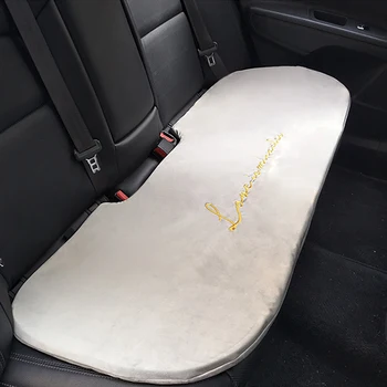 

Protector Warm Back Row Car Seat Cushion Nordic Style Interior Soft Velvet Auto Embroidery Universal Rear Winter Cover Mat