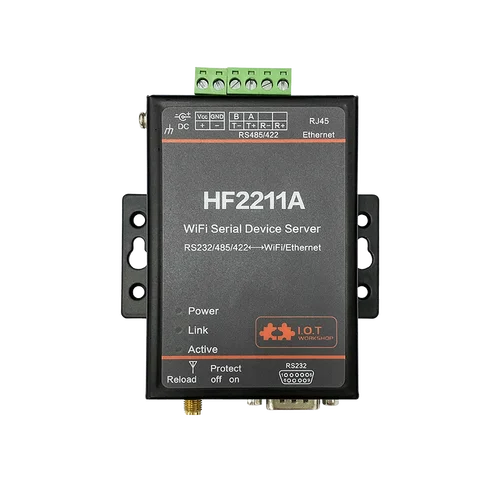 와이파이 직렬 장치 서버, 직렬 포트-와이파이 이더넷 변환기 모듈, HF2211, HF2211A, EU 플러그 사용 가능, RS232, RS485, RS422 2