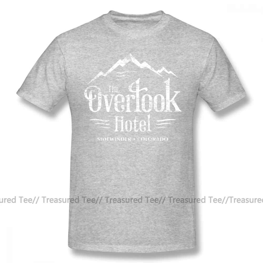 Футболка со Стивеном Кингом футболка с надписью «The Overlook» Футболка с принтом забавная Футболка модная Хлопковая мужская футболка с коротким рукавом - Цвет: Gray