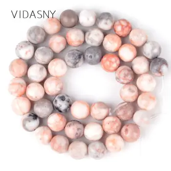 

Pink Zebra Jaspers Natural Round Stone Beads For Jewelry Making 4/6/8/10/12mm Loose Beads Diy Bracelet Necklace 15" Wholesale