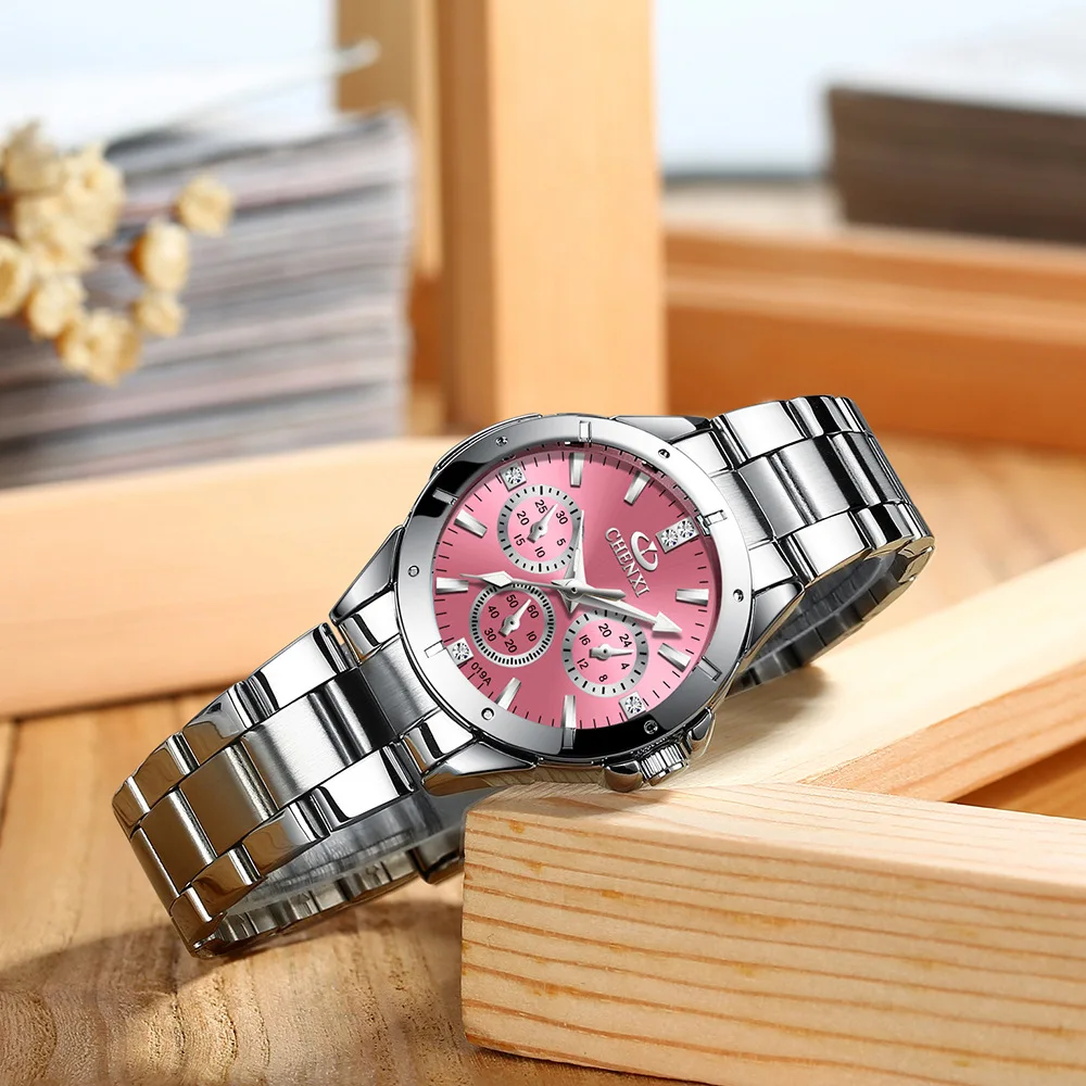 

Steel Watch Dawn Watch Hot Selling 019 Diamond Set-Style WOMEN'S Watch Students Watch