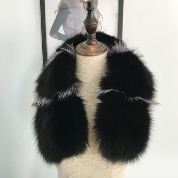 

FURSARCAR Natural 100% Real Fox Fur Hood Collar 73cm Womens Winter Scarfs Fashion Coat Sweater Scarves Collar Luxury Neck Cap
