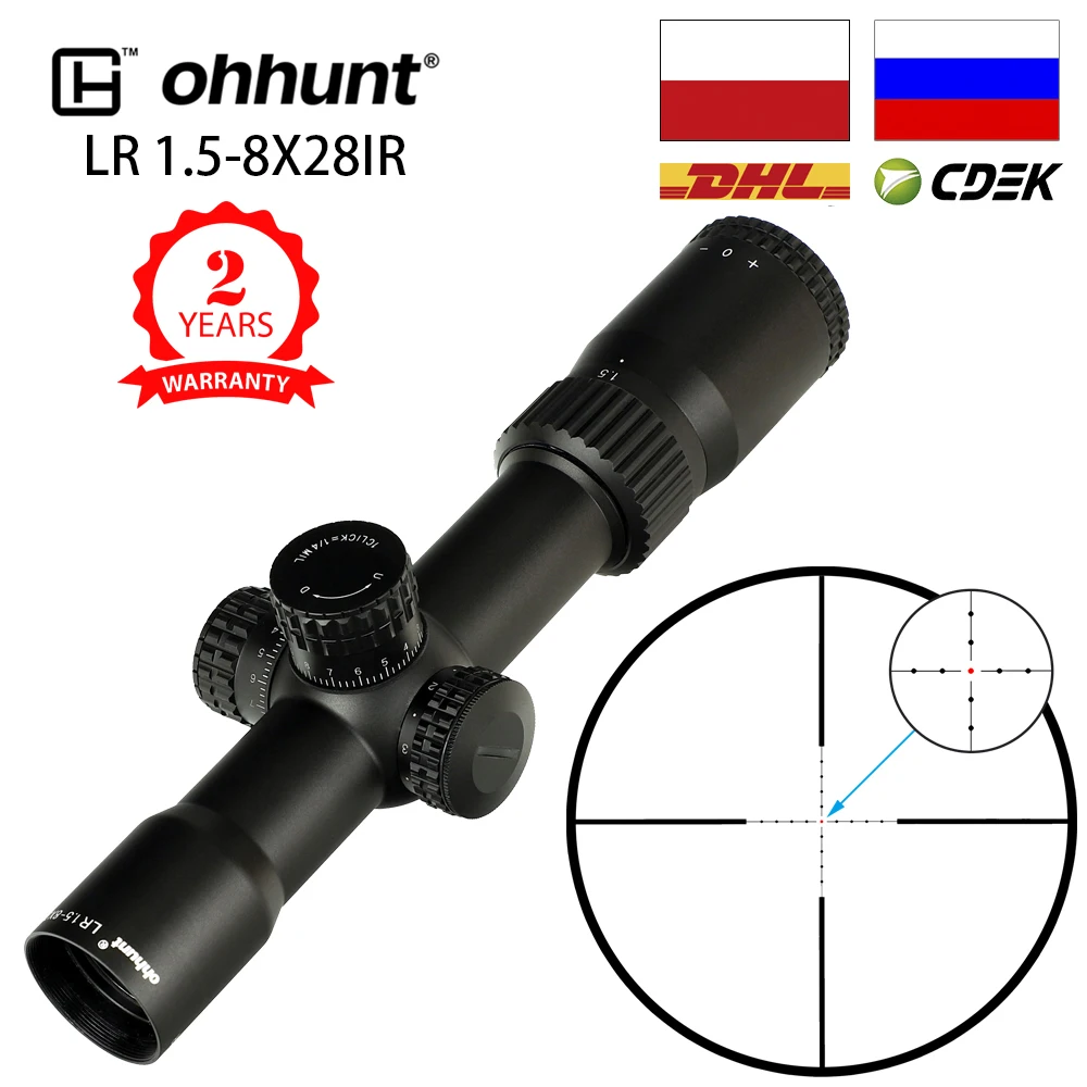Ohhunt LR 1 5 8X28 ИК компактный охотничий прицел мил точечный стеклянный гравированный