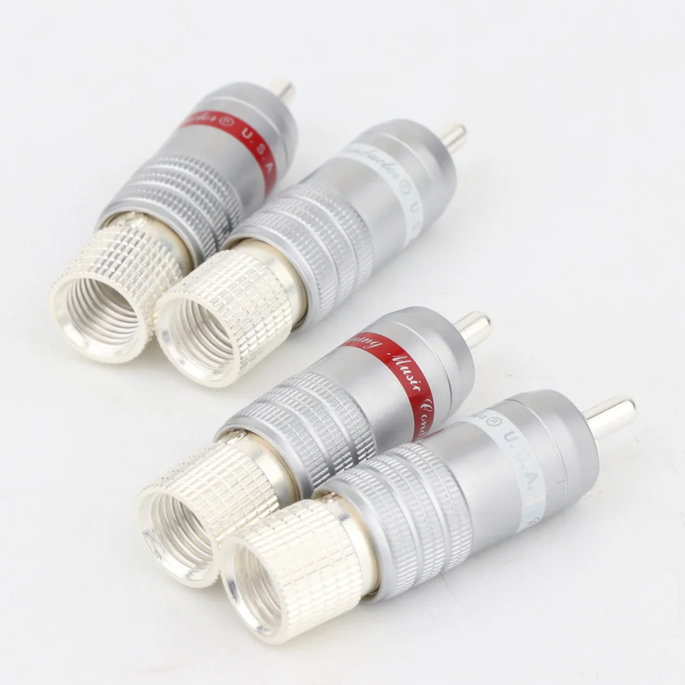 High Quality 4PCS R1728 CMC 8236-WU-AG Silver plated RCA connector
