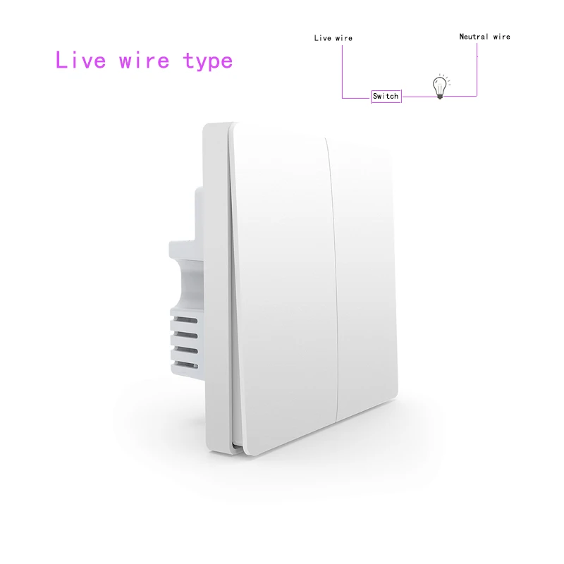 Умный переключатель Aqara, светильник с дистанционным управлением, ZiGBee, wifi, беспроводной ключ, настенный провод, нулевая линия, пожарный провод, переключатель, умный дом, работа - Color: Live type 2