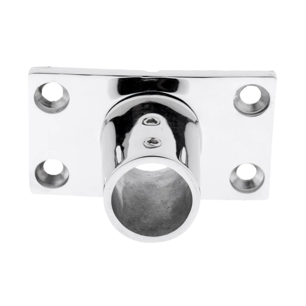 Pack of 4 - 316 Stainless Steel 90 Degree Boat Deck Handrail Rail Fitting Rectangular Base for 1inch Tube Pipes