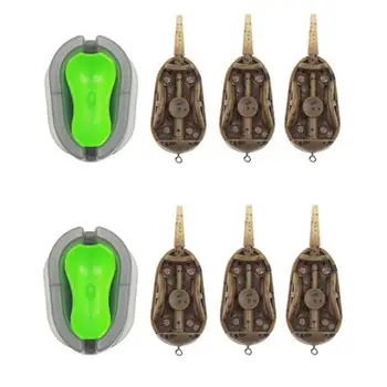 

Carp Fishing Inline Flat Method Feeder Portable 3+1 Inline Method Carp Fishing Bait Basket Feeders Mould Set