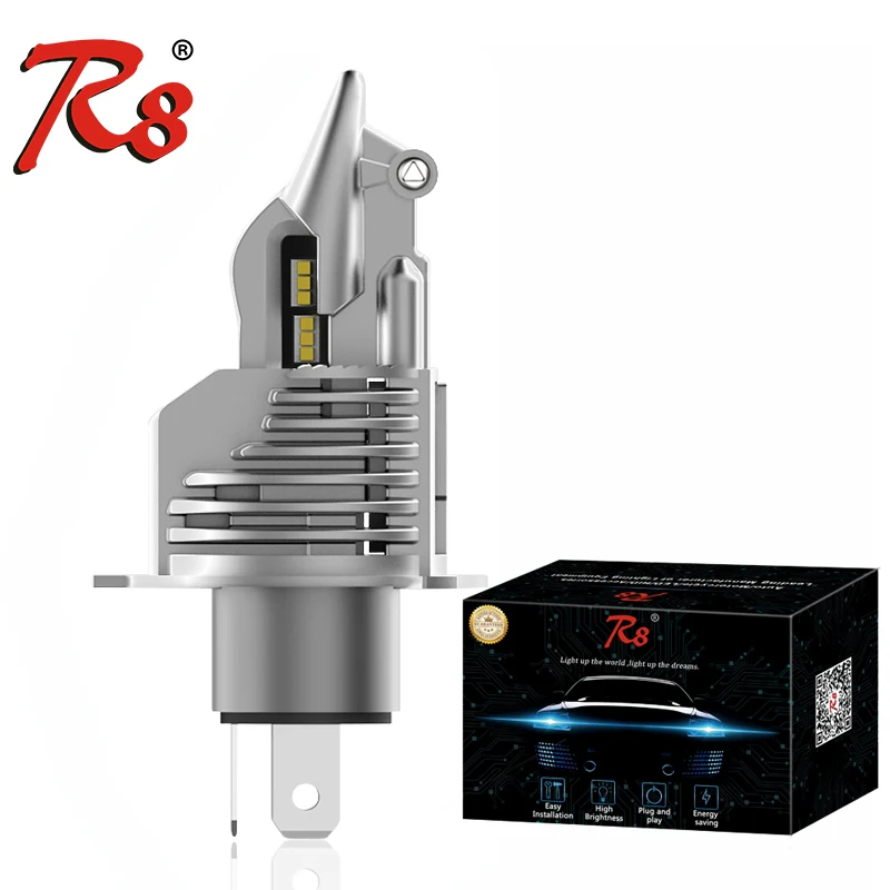 

New MF4 Fighter Design H4 HS1 P43T Motorcycle Headlight LED Light Bulb 35Watt 5800Lumen 6500K White For Motorbike Scooter E-bike