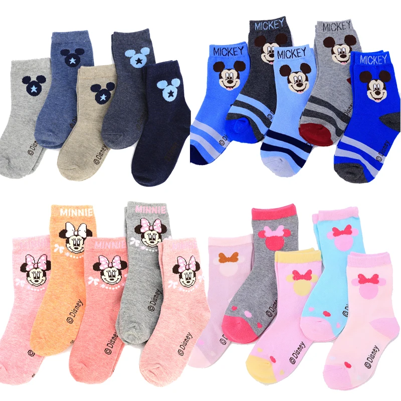 5 pares de 2020 nuevos niños niña princesa calcetines Mickey Minnie lindo de los niños de dibujos animados de algodón puro calcetines transpirables