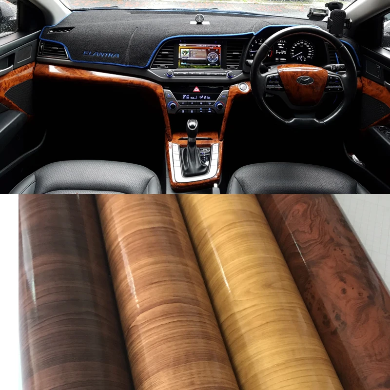 Gloss Wood Grain Textured Vinyl Wrap Sticker Decal Selfadhesive Car