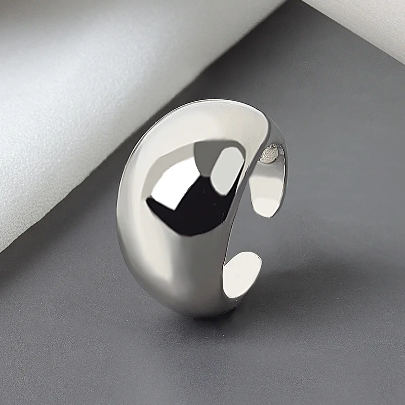 LIVVY Korean Simple Silver Color Handmade Rings For Women Wedding Couple Creative Geometric Engagement Jewelry Gifts