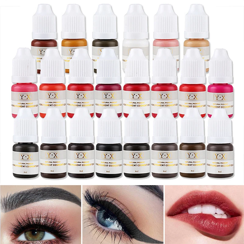 23 Color Semi Permanent Makeup Eyebrow Inks Lips Eye Line Tattoo Color