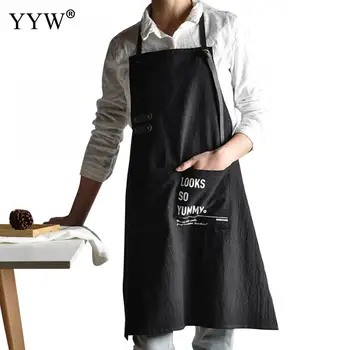 

Kitchen Apron For Hairdresser Aprons For Woman Cooking Apron Cotton Antifouling Waterproof Aprons Couple Delantal Avent Black
